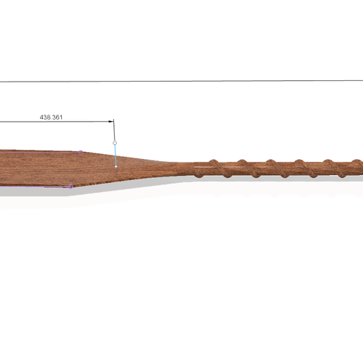 Download OBJ file A real paddle oar rowing boat kayak canoe piragua 3d
